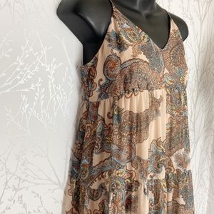 EXPRESS Paisley Print Tiered Maxi Sun Dress XS
